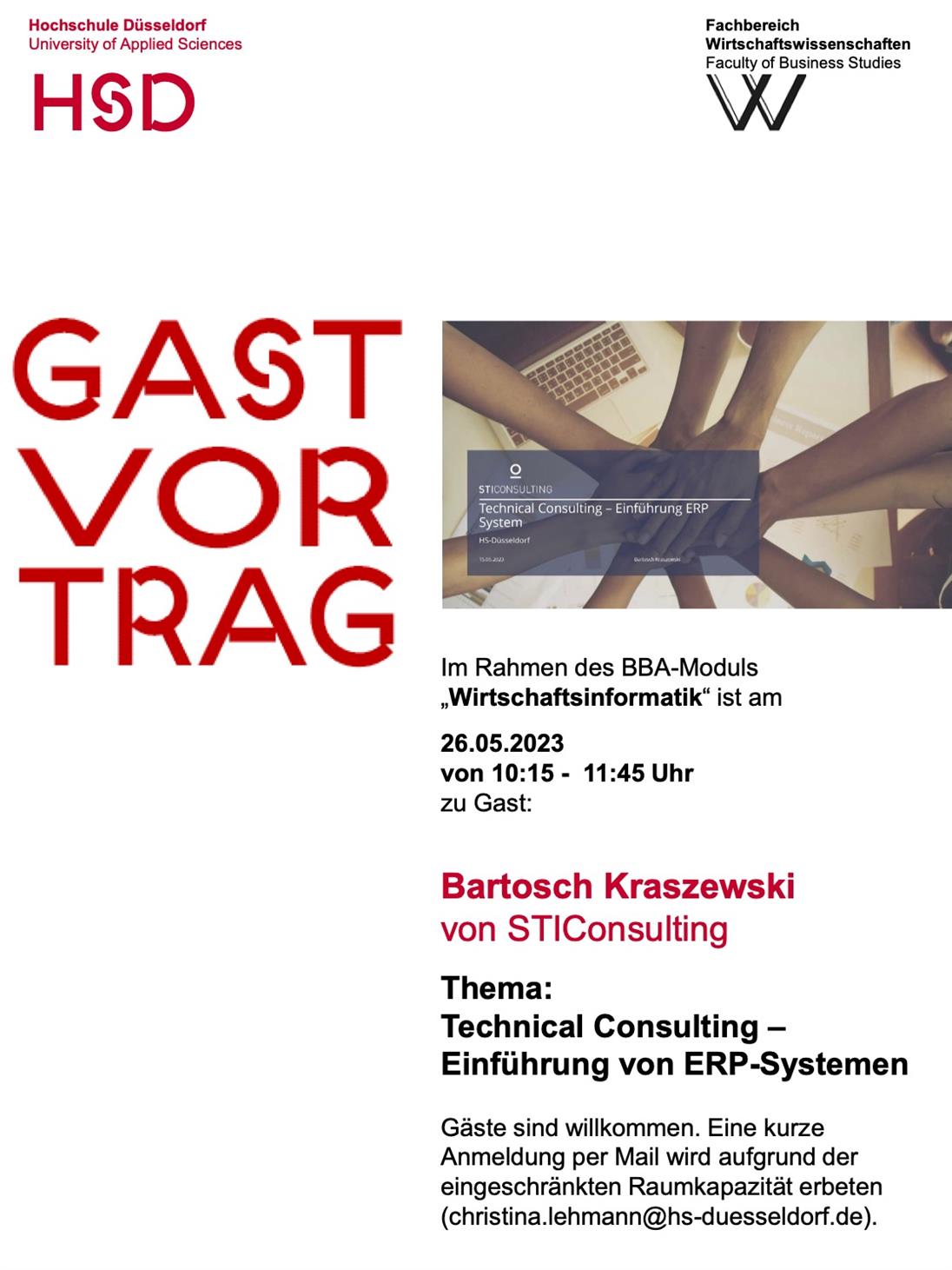 Gastvortrag Technical Consulting – Einführung von ERP-Systemen